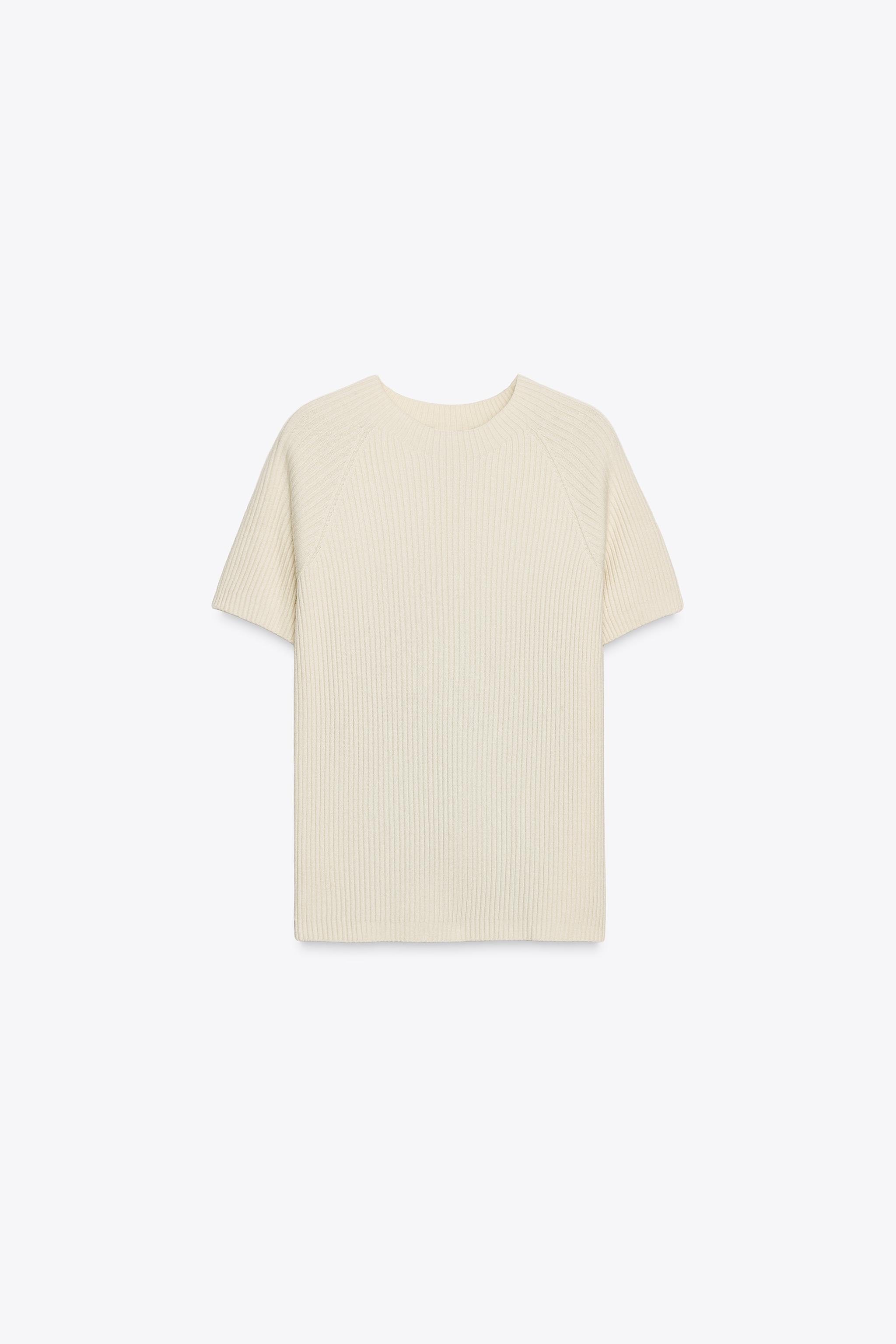 SHORT SLEEVE KNIT SWEATER WITH BACK TIE